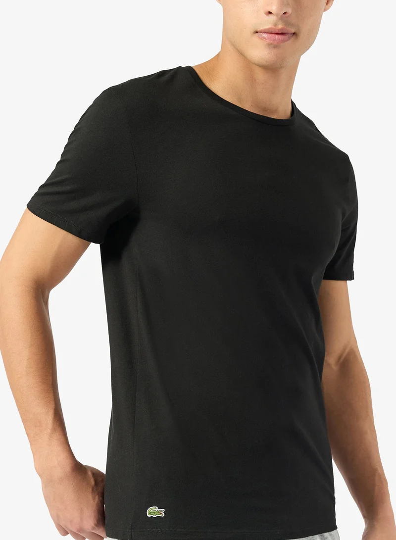 لاكوست ثلاث قطع تي شيرت قطن بياقة دائرية